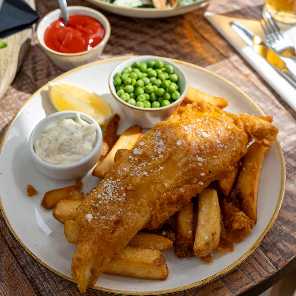 Fish and chips at Restaurant 61